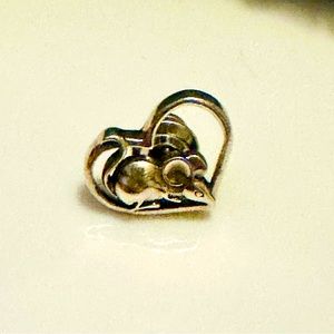 John Hardy 925 sterling silver pin rat in heart